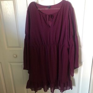 Torrid Deep Burgundy Textured Dress Size 5